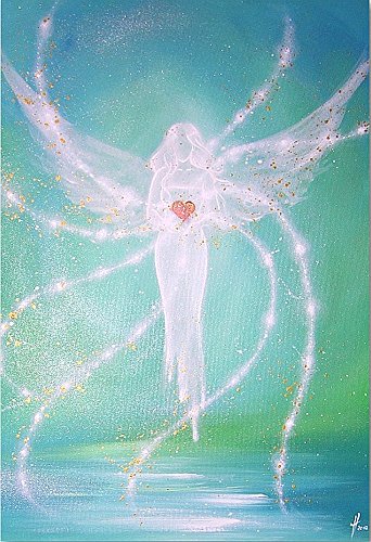 Henriettes-ART Engelbild, original Künstler Kunstfoto: Warme Liebe Schutzengelbilder, Wanddeko Engel für Bilderrahmen von Henriettes-ART