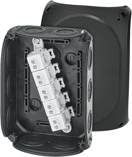 Hensel Kabelabzweigkasten DK 1010 B 2,5-10 qmm 3phasig, 16 qmm 1phasig, 5polig mit Klemme IP66 schwarz von Hensel