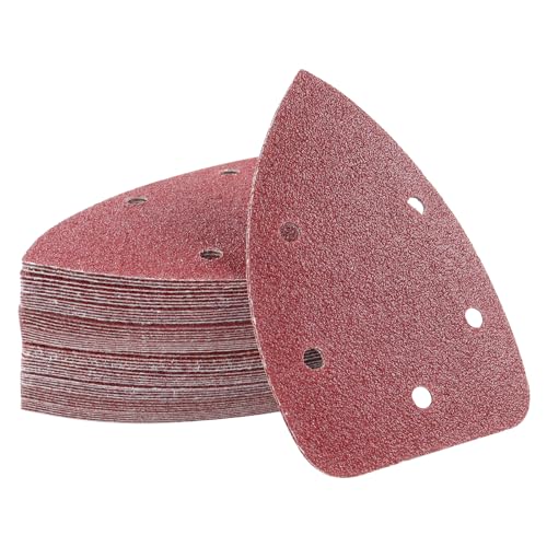 Henxing Schleifpapier Dreieckschleifer, 60 Stück Delta Schleifpapier Klett 140x90 mm Schleifdreiecke Schleifblätter 5 Loch, 40/60/80/120/180/240 je Korn x 10, für Deltaschleifer & Multischleifer Henxing Schleifpapier Dreieckschleifer, 60 Stück Delta Schleifpapier Klett 140x90 mm Schleifdreiecke Schleifblätter 5 Loch, 40/60/80/120/180/240 je Korn x 10, für Deltaschleifer & Multischleifer von Henxing