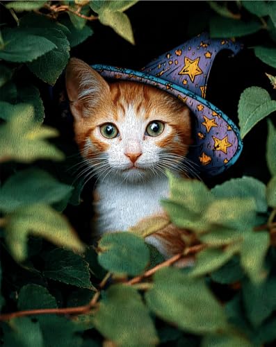 Henypt 11Ct Gestempelte Kreuzstich-Sets, Katze 40X50Cm Diy Cross Stitch Stickpackung Craft Handarbeiten Vorgedruckter Stickerei-Starter-Kit Für Anfänger von Henypt
