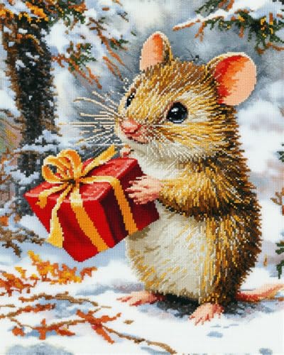 Henypt 11Ct Kreuzstich Set Vorgedruckt, Kleine Maus Mit Einem Geschenk Kreuzstich Stickpackungen Kreuzstich Stickpackungen Diy Stickerei Set Gestempelt Erwachsene Anfänger Henypt 11Ct Kreuzstich Set Vorgedruckt, Kleine Maus Mit Einem Geschenk Kreuzstich Stickpackungen Kreuzstich Stickpackungen Diy Stickerei Set Gestempelt Erwachsene Anfänger von Henypt