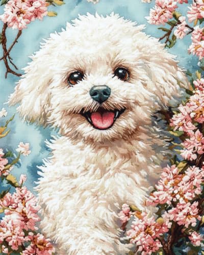 Henypt 11Ct Kreuzstich Set Vorgedruckt, Lächelnder Bichon Frisé Kreuzstich Stickpackungen Diy Stickerei Set Gestempelt Erwachsene Anfänger Henypt 11Ct Kreuzstich Set Vorgedruckt, Lächelnder Bichon Frisé Kreuzstich Stickpackungen Diy Stickerei Set Gestempelt Erwachsene Anfänger von Henypt
