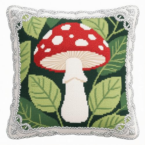 Henypt DIY Latch Cushion Cartoon-Pilze und Blätter Pre-Print Cross Stitch Sofa Cushion Cover Tool Teppich Knüpfen Set Kissen Knüpfen Set Kissenbezüge 43x43cm Henypt DIY Latch Cushion Cartoon-Pilze und Blätter Pre-Print Cross Stitch Sofa Cushion Cover Tool Teppich Knüpfen Set Kissen Knüpfen Set Kissenbezüge 43x43cm von Henypt