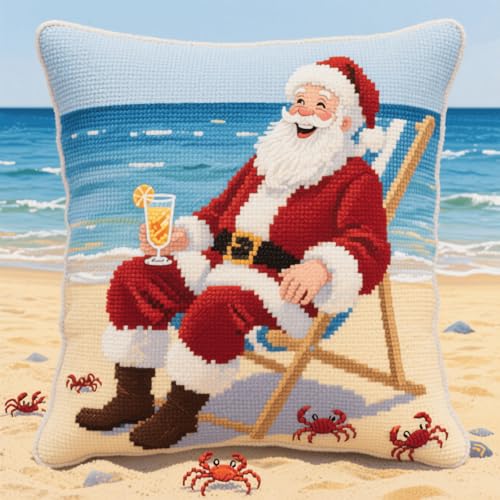 Henypt DIY Latch Cushion Kit Cartoon-Weihnachtsmann Knotting Set Cushion Latch Cushion Set, Knüpfpackungen Für Anfänger, Knotting and Weaving Kits 43x43cm Henypt DIY Latch Cushion Kit Cartoon-Weihnachtsmann Knotting Set Cushion Latch Cushion Set, Knüpfpackungen Für Anfänger, Knotting and Weaving Kits 43x43cm von Henypt