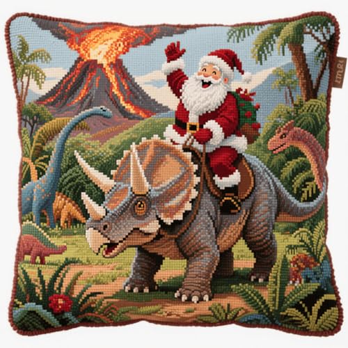 Henypt DIY Latch Cushion Kit Weihnachtsmann und Tiere Knotting Set Cushion Latch Cushion Set, Knüpfpackungen Für Anfänger, Knotting and Weaving Kits 43x43cm Henypt DIY Latch Cushion Kit Weihnachtsmann und Tiere Knotting Set Cushion Latch Cushion Set, Knüpfpackungen Für Anfänger, Knotting and Weaving Kits 43x43cm von Henypt