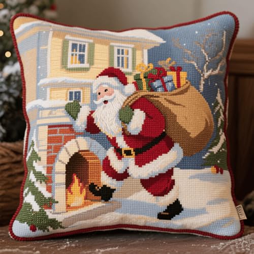 Henypt Knüpfkissen Set Cartoon-Weihnachtsmann Latch Hook Kissen Kit Knüpfteppich Knüpfpackung Set, Sofakissenbezug,DIY Kissen Knüpfset Mit Anleitung 43X43cm Henypt Knüpfkissen Set Cartoon-Weihnachtsmann Latch Hook Kissen Kit Knüpfteppich Knüpfpackung Set, Sofakissenbezug,DIY Kissen Knüpfset Mit Anleitung 43X43cm von Henypt