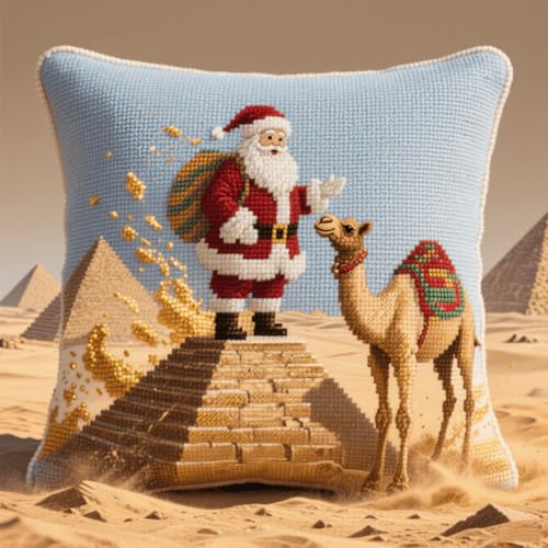 Henypt Knüpfkissen Set Weihnachtsmann und Kamel Latch Hook Kissen Kit Knüpfteppich Knüpfpackung Set, Sofakissenbezug,DIY Kissen Knüpfset Mit Anleitung 43X43cm Henypt Knüpfkissen Set Weihnachtsmann und Kamel Latch Hook Kissen Kit Knüpfteppich Knüpfpackung Set, Sofakissenbezug,DIY Kissen Knüpfset Mit Anleitung 43X43cm von Henypt