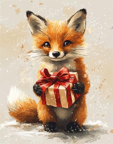 Henypt Kreuzstich-Set, 11 Karat, Gestempelt Kleiner Fuchs Hält Ein Geschenk Einfache Muster, Stickerei, Kreuzstich-Zubehör Henypt Kreuzstich-Set, 11 Karat, Gestempelt Kleiner Fuchs Hält Ein Geschenk Einfache Muster, Stickerei, Kreuzstich-Zubehör von Henypt