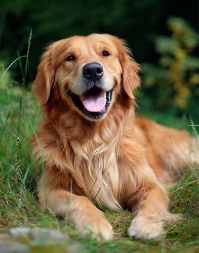 Henypt Kreuzstich Set Vorgedruckt, Golden Retriever 40X50Cm Stickvorlagen Stickbilder Vorgedruckt Kreuzstich Stickpackungen Stickpackung Cross Stitch Embroidery Kit Stickset Sticken Set Erwachsene von Henypt