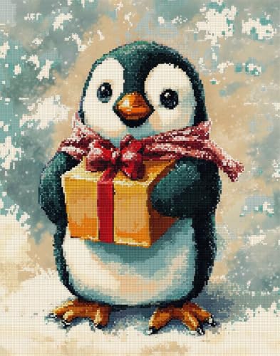 Henypt Kreuzstich Set Vorgedruckt, Kleiner Pinguin Hält Ein Geschenk Stickvorlagen Stickbilder Vorgedruckt Kreuzstich Stickpackungen Stickpackung Cross Stitch Embroidery Kit Stickset Sticken Set Er Henypt Kreuzstich Set Vorgedruckt, Kleiner Pinguin Hält Ein Geschenk Stickvorlagen Stickbilder Vorgedruckt Kreuzstich Stickpackungen Stickpackung Cross Stitch Embroidery Kit Stickset Sticken Set Er von Henypt
