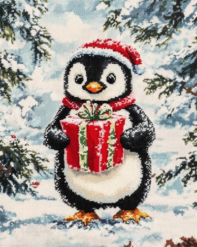 Henypt Kreuzstich Set Vorgedruckt, Kleiner Pinguin Hält Ein Geschenk Stickvorlagen Stickbilder Vorgedruckt Kreuzstich Stickpackungen Stickpackung Cross Stitch Embroidery Kit Stickset Sticken Set Fü Henypt Kreuzstich Set Vorgedruckt, Kleiner Pinguin Hält Ein Geschenk Stickvorlagen Stickbilder Vorgedruckt Kreuzstich Stickpackungen Stickpackung Cross Stitch Embroidery Kit Stickset Sticken Set Fü von Henypt