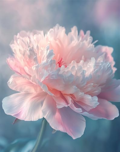 Henypt Kreuzstich Set Vorgedruckt, Pfingstrose Blume Stickvorlagen Stickbilder Vorgedruckt Kreuzstich Stickpackungen Stickpackung Cross Stitch Embroidery Kit Stickset Sticken Set Erwachsene Anfänge von Henypt