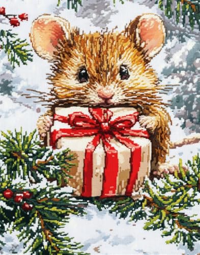 Henypt Kreuzstich Set Vorgedruckt, Stickvorlagen Stickbilder Vorgedruckt Kleine Maus Mit Einem Geschenk Kreuzstich Stickpackungen Stickpackung Cross Stitch Embroidery Kit Stickset Sticken Set Erwac Henypt Kreuzstich Set Vorgedruckt, Stickvorlagen Stickbilder Vorgedruckt Kleine Maus Mit Einem Geschenk Kreuzstich Stickpackungen Stickpackung Cross Stitch Embroidery Kit Stickset Sticken Set Erwac von Henypt