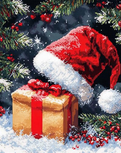 Henypt Kreuzstich Set Vorgedruckt, Weihnachtsmütze Und Geschenk Stickvorlagen Stickbilder Vorgedruckt Kreuzstich Stickpackungen Stickpackung Stickbild Stickset Sticken Set Für Erwachsene 11Ct Cross Henypt Kreuzstich Set Vorgedruckt, Weihnachtsmütze Und Geschenk Stickvorlagen Stickbilder Vorgedruckt Kreuzstich Stickpackungen Stickpackung Stickbild Stickset Sticken Set Für Erwachsene 11Ct Cross von Henypt