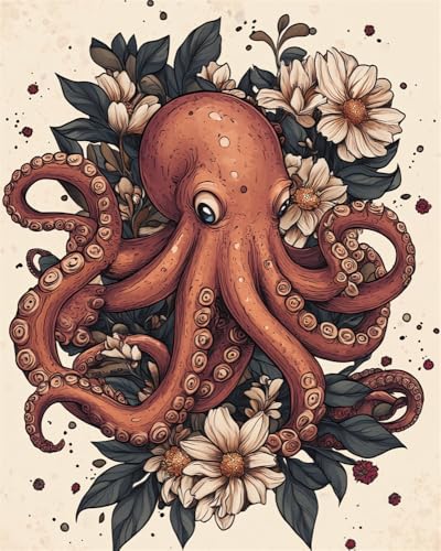 Henypt Kreuzstich-Set Zum Selbermachen 11 Ct Oktopus Und Blumen Von Vorgedruckten Stick-Starter-Sets Für Anfänger, Lesen Von Picasso Henypt Kreuzstich-Set Zum Selbermachen 11 Ct Oktopus Und Blumen Von Vorgedruckten Stick-Starter-Sets Für Anfänger, Lesen Von Picasso von Henypt