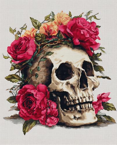Henypt Kreuzstich-Set Zum Selbermachen 11 Ct Totenkopf Und Rosen Von Vorgedruckten Stick-Starter-Sets Für Anfänger, Lesen Von Picasso Henypt Kreuzstich-Set Zum Selbermachen 11 Ct Totenkopf Und Rosen Von Vorgedruckten Stick-Starter-Sets Für Anfänger, Lesen Von Picasso von Henypt