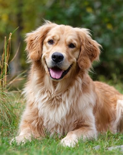 Henypt Kreuzstich Stickpackungen Erwachsene, Golden Retriever 40X50Cm Stickvorlagen Vorgedruckt Kreuzstich Stickpackung Zum Sticken Starter Set Für Erwachsene Kinder Anfänger von Henypt