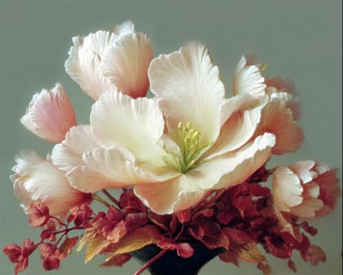 Henypt Kreuzstich Stickpackungen Vorgedruckt Set Blume 40X50Cm Stickvorlagen Stickbilder Vorgedruckt Kreuzstich Stickpackung Sticken Stickbild Set Für Erwachsene Anfänger, Cross Stitch Kit von Henypt