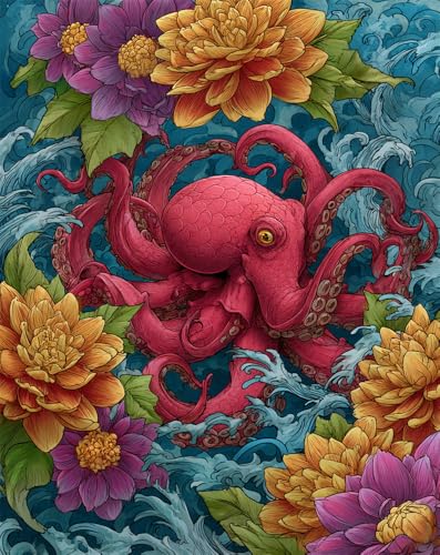 Henypt Kreuzstich Stickpackungen Vorgedruckt Set Erwachsene, Oktopus Und Blume B Stickvorlagen Stickbilder Vorgedruckt Kreuzstich Stickpackung Sticken Stickbild Set Für Erwachsene Anfänger Cross St Henypt Kreuzstich Stickpackungen Vorgedruckt Set Erwachsene, Oktopus Und Blume B Stickvorlagen Stickbilder Vorgedruckt Kreuzstich Stickpackung Sticken Stickbild Set Für Erwachsene Anfänger Cross St von Henypt