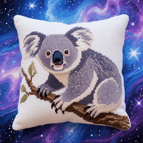 Henypt Latch Cushion Set Cartoon-Koala DIY Cross Stitch Latch Hook Cushion Cover Rug Sets with Pre-Printed Canvas Crochet Yarn Crafts 43x43cm Henypt Latch Cushion Set Cartoon-Koala DIY Cross Stitch Latch Hook Cushion Cover Rug Sets with Pre-Printed Canvas Crochet Yarn Crafts 43x43cm von Henypt