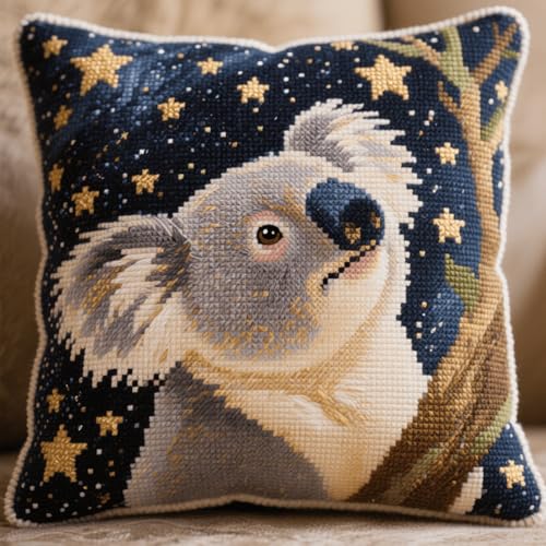 Henypt Latch Cushion Set Cartoon-Koala Latch Thread Kits Knotting Cushion Craft Set Knüpfkissen Diy Knüpfset Knüpfhaken Knüpfen DIY Dekokissen 43x43cm Henypt Latch Cushion Set Cartoon-Koala Latch Thread Kits Knotting Cushion Craft Set Knüpfkissen Diy Knüpfset Knüpfhaken Knüpfen DIY Dekokissen 43x43cm von Henypt