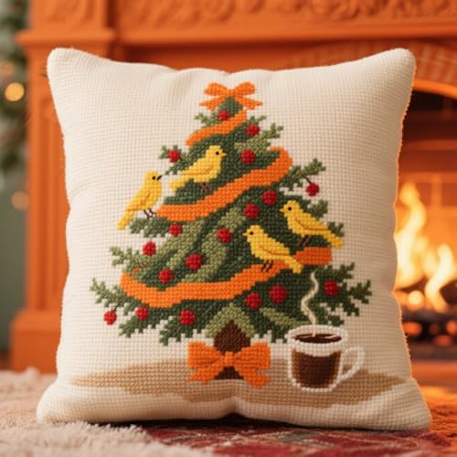 Henypt Latch Cushion Set Cartoon-Weihnachtsbaum Latch Hook Cushion Kit for Beginners or Adults for DIY Stickerei Knüpf-Sets 43x43cm Henypt Latch Cushion Set Cartoon-Weihnachtsbaum Latch Hook Cushion Kit for Beginners or Adults for DIY Stickerei Knüpf-Sets 43x43cm von Henypt