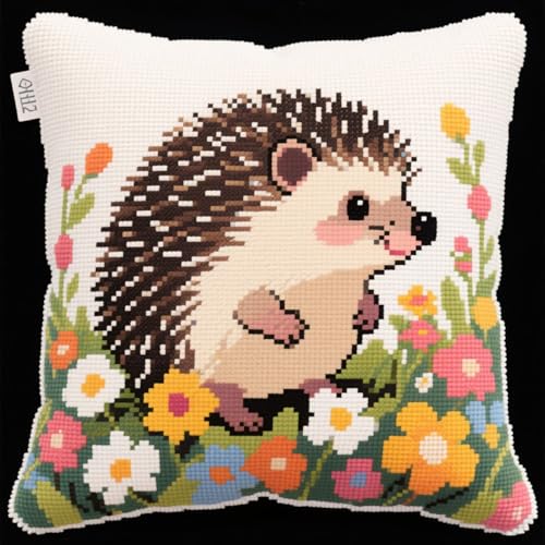 Henypt Latch Cushion Set Tier-Igel und Blumen Latch Thread Kits Knotting Cushion Craft Set Knüpfkissen Diy Knüpfset Knüpfhaken Knüpfen DIY Dekokissen 43x43cm Henypt Latch Cushion Set Tier-Igel und Blumen Latch Thread Kits Knotting Cushion Craft Set Knüpfkissen Diy Knüpfset Knüpfhaken Knüpfen DIY Dekokissen 43x43cm von Henypt