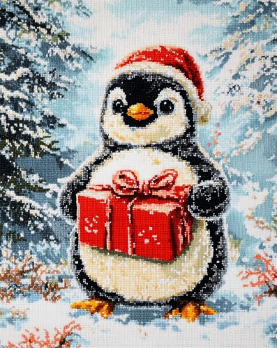 Henypt Reuzstich Stickpackung 11Ct Sticken Set Erwachsene Kreuzstichkleiner Pinguin Hält Ein Geschenk Diy Stickbilder Vorgedruckt Kreuzstich Für Anfänger Home Decor Henypt Reuzstich Stickpackung 11Ct Sticken Set Erwachsene Kreuzstichkleiner Pinguin Hält Ein Geschenk Diy Stickbilder Vorgedruckt Kreuzstich Für Anfänger Home Decor von Henypt