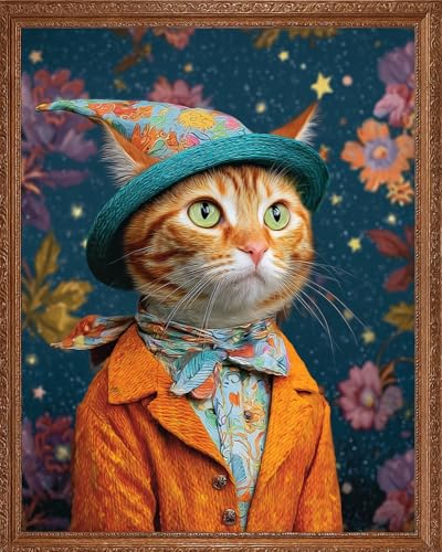 Henypt Stickerei Set Vorgedruckt Leinwand Kreuzstich Kit Stickbilder,Katze 40X50Cm Diy Kunst Kreuzstich Kit Stickerei Anfänger Weihnachts Geschenk Für Die Heimdekoration，11Ct von Henypt