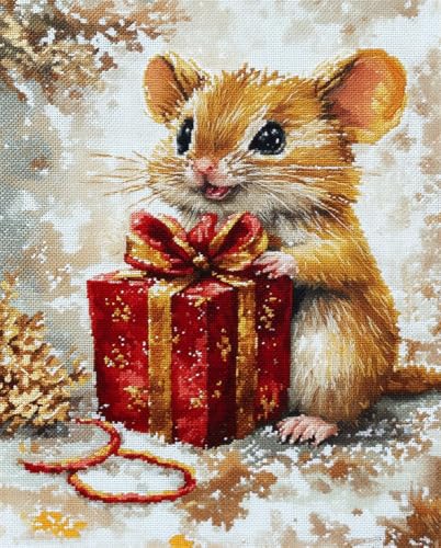 Henypt Stickpackung Kreuzstich Vorgezeichnet Kleine Maus Mit Einem Geschenk Baumwolle Komplettes Stickset Mit Stickvorlage Stickerei-Kit Zum Selbersticken Erwachsene Henypt Stickpackung Kreuzstich Vorgezeichnet Kleine Maus Mit Einem Geschenk Baumwolle Komplettes Stickset Mit Stickvorlage Stickerei-Kit Zum Selbersticken Erwachsene von Henypt