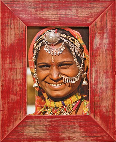 Henzo India 10x15 rot Bilderrahmen, Holz, 10 x 15 x 1.5 cm von Henzo