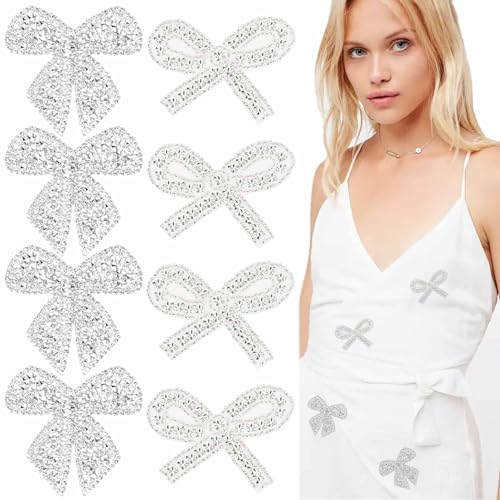 10 x Strass-Aufnäher mit Schleife, glänzende Schleife, Nähapplikation, modische Kristall-Stickerei-Aufnäher für Jeans, Jacken, Kleider, Taschen, Rucksäcke, Hüte, Schuhe, Kleidung, Dekorationen 10 x Strass-Aufnäher mit Schleife, glänzende Schleife, Nähapplikation, modische Kristall-Stickerei-Aufnäher für Jeans, Jacken, Kleider, Taschen, Rucksäcke, Hüte, Schuhe, Kleidung, Dekorationen von Heogacinlia