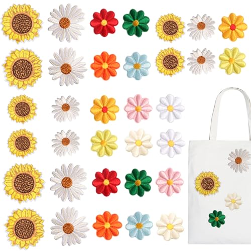 34 Stück Gänseblümchen-Aufnäher, Blumenstickerei, Applikation, niedliche Blumenform, Nähflicken, Sonnenblumen-Aufkleber für DIY, Kleidung, Taschen, Rucksäcke, Hüte, Jeans, Jacken, T-Shirts 34 Stück Gänseblümchen-Aufnäher, Blumenstickerei, Applikation, niedliche Blumenform, Nähflicken, Sonnenblumen-Aufkleber für DIY, Kleidung, Taschen, Rucksäcke, Hüte, Jeans, Jacken, T-Shirts von Heogacinlia