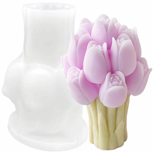 Heogacinlia 3D-Silikonform für Tulpen, Kerzen, Blumen, niedliche Tulpen, Blumen, Kuchendekoration, Form für Hochzeit, Cupcake-Topper, Schokoladenform, Seife, Kerzen, Epoxidharz, Gießen, Polymerton Heogacinlia 3D-Silikonform für Tulpen, Kerzen, Blumen, niedliche Tulpen, Blumen, Kuchendekoration, Form für Hochzeit, Cupcake-Topper, Schokoladenform, Seife, Kerzen, Epoxidharz, Gießen, Polymerton von Heogacinlia