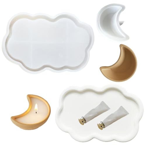 Silikonformen in Wolkenmondform, Kunstharz-Tablett, Formen für Epoxidharz, Gießen, Schmuck, Untersetzer, Süßigkeiten, Kerzenhalter, Heimdekoration, Basteln, Tablettformen, 2 Stück von Heogacinlia