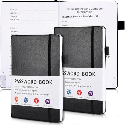 Heozlion 2-Teiliges Passwortbuch mit Alphabetischen Registerkarten, 7,8 X 5,2 Großes Passwort-Aufbewahrungsbuch, Als Geschenk für Zuhause und die Arbeit im Büro Heozlion 2-Teiliges Passwortbuch mit Alphabetischen Registerkarten, 7,8 X 5,2 Großes Passwort-Aufbewahrungsbuch, Als Geschenk für Zuhause und die Arbeit im Büro von Heozlion