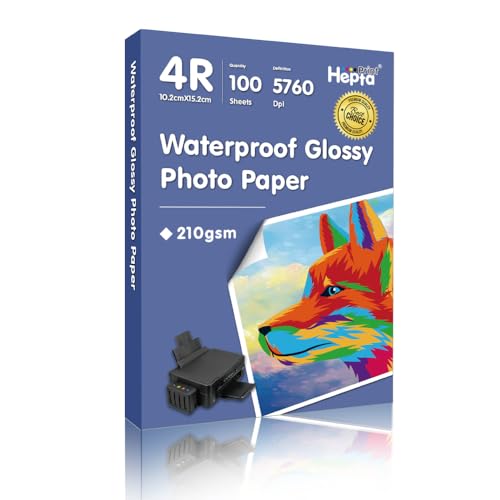 Hepta Print 100 Blatt Glänzendes Inkjet Fotopapier 10x15 cm 210g/m², mit Premium Hochglanz Advanced Kunstharz beschichtet 4R Glänzend Fotokarten für Canon Epson HP Tintenstrahldrucker (100Blatt) Hepta Print 100 Blatt Glänzendes Inkjet Fotopapier 10x15 cm 210g/m², mit Premium Hochglanz Advanced Kunstharz beschichtet 4R Glänzend Fotokarten für Canon Epson HP Tintenstrahldrucker (100Blatt) von Hepta Print