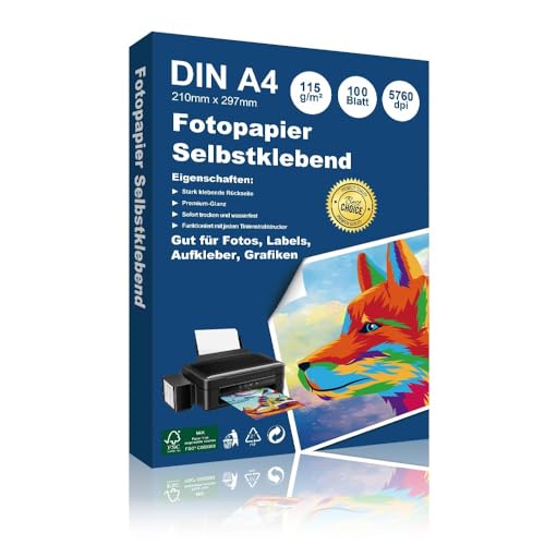 Hepta Print A4 Inkjet Fotopapier Glänzend Selbstklebend 100 Blatt Sticker Papier für Fotos,Etiketten, Aufkleber Wasserfest für Tintenstrahldrucker InkJet Fotoqualität Druck Hepta Print A4 Inkjet Fotopapier Glänzend Selbstklebend 100 Blatt Sticker Papier für Fotos,Etiketten, Aufkleber Wasserfest für Tintenstrahldrucker InkJet Fotoqualität Druck von Hepta Print