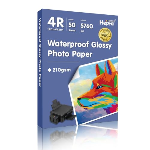 Hepta Print Fotopapier 50 Blatt Inkjet Hochglänzend Fotopapier 10x15 cm, 210g/m², für Canon Epson HP Tintenstrahldrucker von Hepta Print