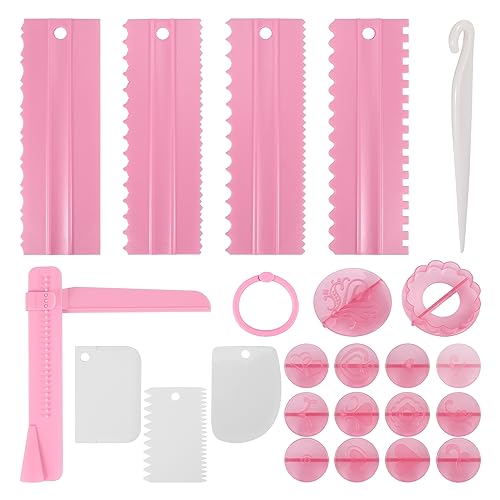 Hepzest Backzubehör für torten, Tortenschaber Fondant Ausstecher Set Teigschaberkarte Set, Kuchen Dekorieren Einstellbare Kuchenkantenschaber Hepzest Backzubehör für torten, Tortenschaber Fondant Ausstecher Set Teigschaberkarte Set, Kuchen Dekorieren Einstellbare Kuchenkantenschaber von Hepzest