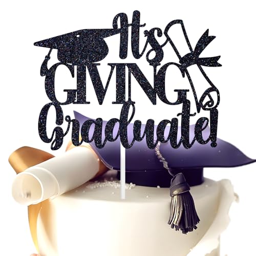 Tortenaufsatz mit Aufschrift "It's Giving Graduate", Klasse 2025/Congarts Grad/You Did It, lustig, für High School, College, Bachelor, Master, Doktor, Abschlussfeier, Party, Dekoration, Zubehör Tortenaufsatz mit Aufschrift "It's Giving Graduate", Klasse 2025/Congarts Grad/You Did It, lustig, für High School, College, Bachelor, Master, Doktor, Abschlussfeier, Party, Dekoration, Zubehör von Hequoyer