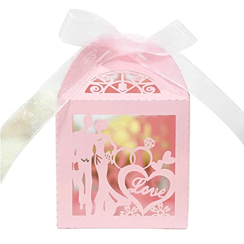 50 Stücke Süßigkeiten Geschenkboxen, Hohles Bräutigam Braut Hochzeit Geschenkbox Gastgeschenke Schachtel Schmuckkartons Schokolade Boxen mit Farbband Tischdeko Bonboniere Box Hochzeit Dekoration 50 Stücke Süßigkeiten Geschenkboxen, Hohles Bräutigam Braut Hochzeit Geschenkbox Gastgeschenke Schachtel Schmuckkartons Schokolade Boxen mit Farbband Tischdeko Bonboniere Box Hochzeit Dekoration von Herbests