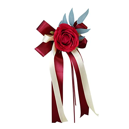 Autoschleifen Antennenschleifen, Handgemacht Autoschleifen aus Satin Hochzeit Hochzeitsauto Rückspiegel Türgriff Dekoration Simulation Blume Hochzeitsauto Auto Schleifen Für Hochzeit,Auto,Rot #1 von Herbests