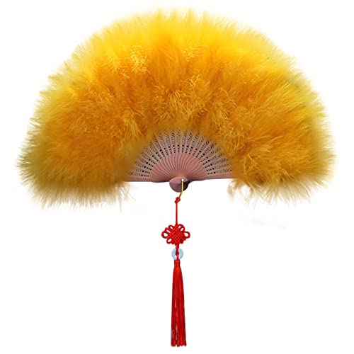 Damen Fächer Feder, 1920s Vintage-Stil mit Marabou-Feder Hochzeitsfächer Faltfächer Tanzfächer Spanische Viktorianischen Faltbhandfächer Damen Kostüm Tanzpartys Flapper Zubehör für Frauen,Gold Damen Fächer Feder, 1920s Vintage-Stil mit Marabou-Feder Hochzeitsfächer Faltfächer Tanzfächer Spanische Viktorianischen Faltbhandfächer Damen Kostüm Tanzpartys Flapper Zubehör für Frauen,Gold von Herbests