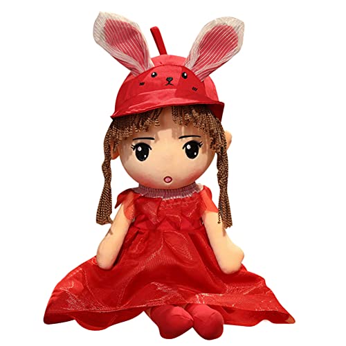 Herbests 50cm Stoffpuppen Mädchen, Schöne Kuschelpuppe mit Hut Rock Kleidung Niedliche Puppe Plüschpuppe Fee Puppe Plüschspielzeug Cartoon Deko Toy Geschenk Gift für Kinder Baby Mädchen,Rot Herbests 50cm Stoffpuppen Mädchen, Schöne Kuschelpuppe mit Hut Rock Kleidung Niedliche Puppe Plüschpuppe Fee Puppe Plüschspielzeug Cartoon Deko Toy Geschenk Gift für Kinder Baby Mädchen,Rot von Herbests
