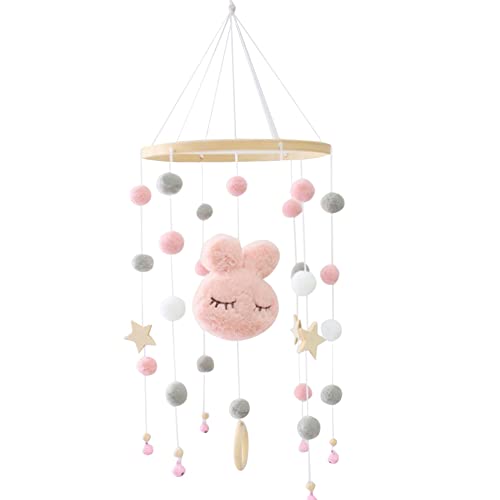 Herbests Babybett Windspiel Rosa Mobile Holz Windspiel Neugeborenen Rassel Spielzeug mit Filzbällen Hase Anhänger Kinderbett Deko Kinderzimmer Hängende Bettglocke Ornament Geschenk für Mädchen Jungen Herbests Babybett Windspiel Rosa Mobile Holz Windspiel Neugeborenen Rassel Spielzeug mit Filzbällen Hase Anhänger Kinderbett Deko Kinderzimmer Hängende Bettglocke Ornament Geschenk für Mädchen Jungen von Herbests