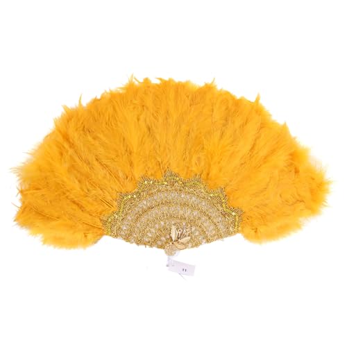 Herbests Faltbar Handfächer 1920er Federfächer, Damen Fächer im Vintage-Stil 1920s Handfächer Feder Fächer Retro Faltbarer Handfächer Damen Halloween Mottoparty Kostüm Tanzpartys Flapper Zubehör,Gelb Herbests Faltbar Handfächer 1920er Federfächer, Damen Fächer im Vintage-Stil 1920s Handfächer Feder Fächer Retro Faltbarer Handfächer Damen Halloween Mottoparty Kostüm Tanzpartys Flapper Zubehör,Gelb von Herbests