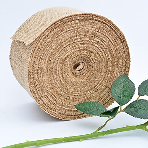 Herbests Natürliche Burlap Juteband, 12CM Breite 1M Länge Vintage Sackleinen Band Schnur Rolle Jute Dekoband Hessische Band für Hochzeitdeko, Handwerk, Weihnachten, Geschenkverpackung Hausdeko von Herbests