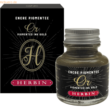 4 x Herbin Kalligraphie-Tinte 30ml deckend gold von Herbin