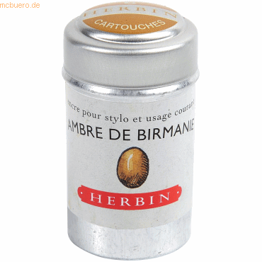 6 x Herbin Tintenpatronen VE=Dose mit 6 Stück bernstein 6 x Herbin Tintenpatronen VE=Dose mit 6 Stück bernstein von Herbin